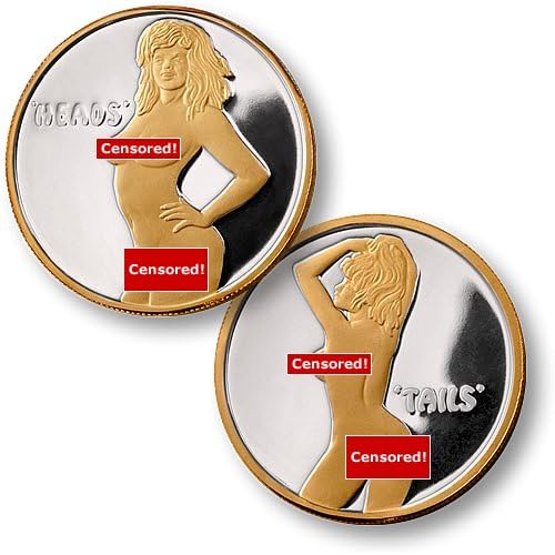 Heads or Tails - Female Flip Coin, Silver with Gold Select Plating Heads or Tails - Female Flip Coin, Silver with Gold Select Plating