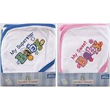Hooded Towel with Baby Applique, Blue