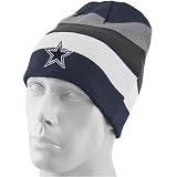 Reebok Dallas Cowboys Navy Blue-Striped Cuffless Reversible Beanie