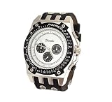 Mens DECORATIVE Sub Dial Cuff Leather Like Analog Watch