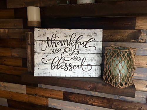 Thankful and Blessed wood sign