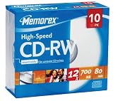 MEMOREX CD-RW 700 MB (pack of 10) (837120-10C) -Quality Blank CDs with a 1-2 year warranty