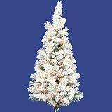 3 ft. PVC Christmas Tree - Flocked White on Green - Alaskan Pine - 79 Tips - Unlit - Vickerman A806420-Wall Tree