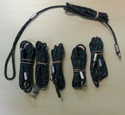 LeashInaBag 3/16" Navy with Teal Lead. Made in the USA using USA manufactured parts. (6 Pack)