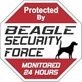 BEAGLE SECURITY FORCE サインボード：ビーグル ２４時間監視中 セキュリティ 英語 看板 MADE IN U.S.A [並行輸入品]