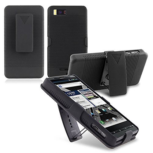 Black Slide Case With Belt Clip Swivel Holster Stand for Motorola Droid X MB810 / Droid X2 MB870