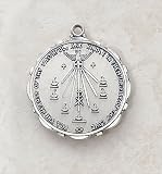 Holy Spirit Confirmation Sterling Silver Round Dove Medal Catholic Pendant Necklace Jewelry