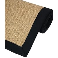 Large Medium Small Carpet - Sisal Area Throw Rugs w/ Black Edge & Latex Back