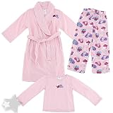 Pink Kitty Fleece Bath Robe Set for Girls