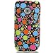 Crystal Hard Rubberized Black case Cover with MULTICOLORED DOTS Design Sleeve for HTC Eris Droid 6200 Verizon + Belt Clip [WCF43]