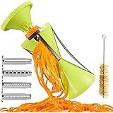 Brieftons NextGen Spiralizer: 4-Blade Vegetable Spiral Slicer, 150% Bigger, 50% Less Wastage, Perfect Veggie Spaghetti/Pasta Maker