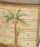 Traditional Style Antiqued Furniture - Hand Painted Palm Tree Dresser 10029