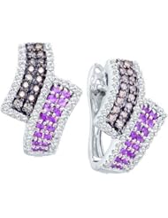 14KT White Gold 1.53 CTW COGNAC Diamond Ladies Fashion Earring