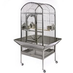 Prevue Hendryx Deluxe Dome Series Wrought Iron Bird Cage in White