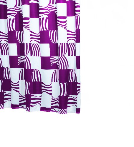 Ridder 423710-350 Duschvorhang Textil 180 x 200 cm Swing inklusive Aufh&auml;ngeringe, lila