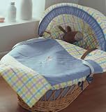Izziwotnot Wicker Moses Basket-Bedtime Bunnies