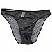 FEESHOW Men's Mesh Sheer Briefs See Through Underwear Black One size
