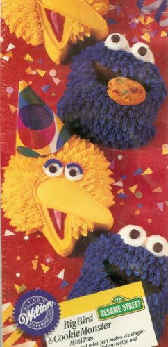Wilton Big Bird and Cookie Monster Mini Muffin Brownie Cake Pan Mold (2105-8472, 1994) ~ Jim Henson Productions Sesame Street Characters ~ 6 Cavity ~ Retired Collectible Good Wilton Big Bird and Cookie Monster Mini Muffin Brownie Cake Pan Mold (2105-8472, 1994) ~ Jim Henson Productions Sesame Street Characters ~ 6 Cavity ~ Retired Collectible