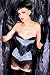 Velda Lauder Black Silk and Cream Lace Half Cup Corset 22"