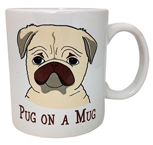 16oz Funny High Quality Coffee Mug ~ Pug on a Mug (Pug on a Mug)