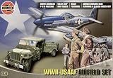 WWII US Air Force Airfield Diorama Set P-51D Mustang, Soldiers & Willys Jeep by Airifx