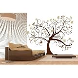 Wandtattoo Zauberbaum XXXL (Gr��e: 1,62m Breit x 1,80m Hoch) Baum hat langen Stamm Wandmotiv Wanddeko Wandgestaltungvon "wandmotiv24"
