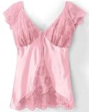Lace-trim V-neck blouse