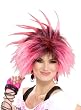 Bubble Gum Pink Spiked Wig - Adult Std.