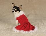 Dog Dress - Mrs. Claus Velvet Dog Dress is Perfect for Christmas - XX-Small (XXS)