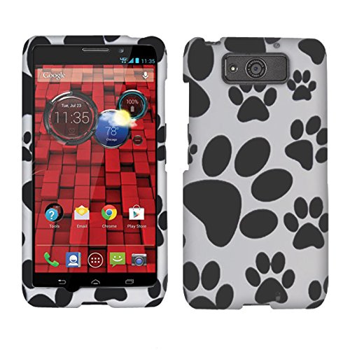 Fincibo (TM) Motorola Droid Ultra XT1080 Snap On Hard Protector Cover Case - Dog Paws