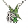 SilberDream Schmuck Anh�nger Elfe Fairy gr�n mit Kette Fantasy Elfen mit Zirkonia by J. Galbreth EK013