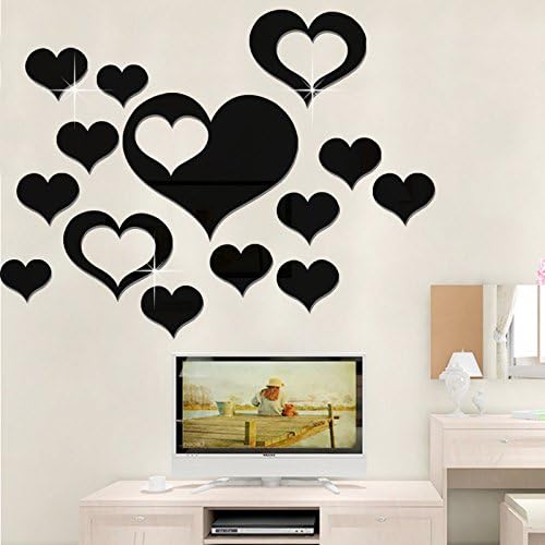 X&amp;L Spell wall mirror wall stickers wall stickers DIY sofa background decorative wall mirror stickers , black