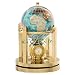 Gemstone Globe Galleon Roating Gold Base with Clock - Bahama Blue