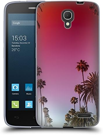 Official Elena Kulikova Palm Tree Skyline Tropical Soft Gel Case for Alcatel Pop 2 (4.5) / Dual