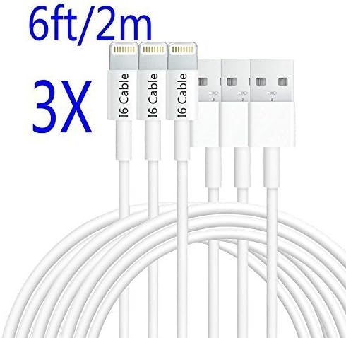 iPhone Cable,I6 Cable(TM) 3-Pack 6Ft/2m Extra Long Lightning To USB Cable iPhone 5 Cable iPhone 6 Cable 8-Pin Lightning Cable for iPhone 6 iPhone 6Plus 5 5s iPad Air iPad mini iPad 5