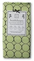 SwaddleDesigns Lightweight Marquisette Swaddling Blanket - Lime with Brown Mod Circles