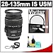 Canon EF 28-135mm f/3.5-5.6 IS [Image Stabilizer] USM Lens + 72mm UV Haze Protector Glass Filter + CapKeeper Lens Cap Strap
