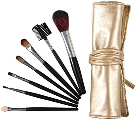 7pcs Professional Cosmetic Make Up Brushe Makeup Brushes Set Kit With Gloden Pouch Case