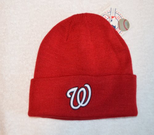 Washington Nationals Red Beanie Hat - MLB Cuffed Knit Cap