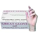 GREAT GLOVE NM70010-M-CS Vinyl Industrial Grade Foodservice Glove, 4 mil, Powder-Free, Latex-Free, Allergy-Free, Smooth, Economical, FDA 177.1950 Compliant For Food Contact, Clear, Medium (Pack of 1000)