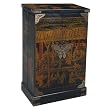 Handmade Oriental Furniture - 40" Antique Style Black Leather Storage Cabinet