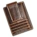 Le'aokuu Genuine Leather Magnetic Front Pocket Money Clip Slim Wallet Card Case