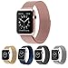 Teslasz 42mm Mesh Replacement Strap Stainless Steel Milanese Loop Strap Magnetic Buckle Wrist Band for Apple iWatch All Models (Rose Gold 42 MM)