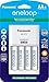 Panasonic K-KJ17MCA4BA Advanced Individual Cell Battery Charger with eneloop AA New 2100 Cycle Rechargeable Batteries, 4 Pack, White
