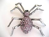 Vintage Inspired Amethyst Crystal Rhinestone Widow Spider Fashion Pin Brooch