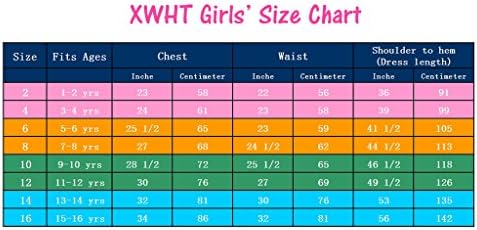 XWHT Girls' Beaded Pageant Dresses Ball Gowns Flower Girls Widding 4 US White