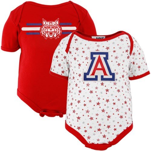 Arizona Wildcats Infant Cardinal Red-White 2-Pack Creeper Set