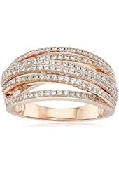 Sterling Silver Cubic Zirconia Crossover Ring