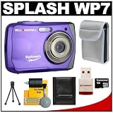 Bell & Howell Splash WP7 Waterproof Digital Camera (Purple) with 4GB Card/Reader + Cleaning & Accessory Kit