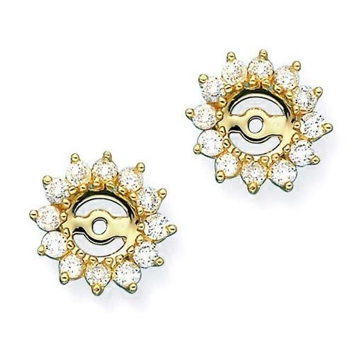 14K Yellow Gold 1 ct. Diamond Earring Jackets